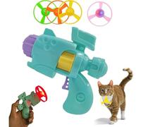 Sinyuyong Lanceur de Frisbee LED for Chat - Disque Volant interactif avec hélices Souples, Jouet d'exercice Amusant for Chats(Green)