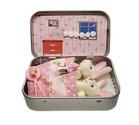 Sinyuyong Lapin de Pâques en boîte métallique, à Glisser dans Un Panier, Peluche Lapin for la Maison, Adorable Cadeau de Pâques for Les Enfants et Les Amis de la Famille(B)