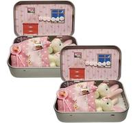 Sinyuyong Lapins en boîte métallique, Peluche Lapin Faite Main à câliner, adorables décorations de Pâques for Les Enfants et Leurs Amis(D)