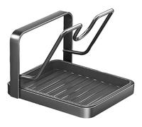 Sinyuyong Organisateur de Couvercle de Casserole avec bac d'égouttage et Support de Rangement Amovible | Support Polyvalent for Planches à découper, Assiettes, ustensiles(Black,Single-Layer)