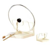 Sinyuyong Organisateur de couvercles de casseroles et de cuillères avec bac d'égouttement Amovible - Support Robuste for Couvercle de cuisinière ou de comptoir(White,Single-Layer)