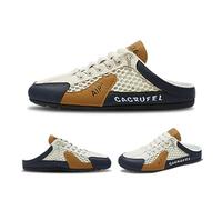 Sinyuyong Sandales décontractées à Enfiler for Homme - Maille légère et Respirante - Chaussures Mains Libres for Les Voyages, Les Courses et Le Travail(Beige,47)