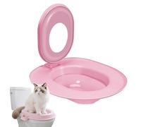Sinyuyong Siège de Toilette écologique for Chat - Insert de siège de Toilette réutilisable, Transition étape par étape vers Le bac à litière, Compatible avec la Plupart des Toilettes Standard(Pink)