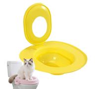 Sinyuyong Siège de Toilette écologique for Chat - Insert de siège de Toilette réutilisable, Transition étape par étape vers Le bac à litière, Compatible avec la Plupart des Toilettes Standard(Yellow)