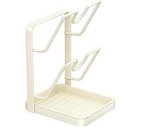 Sinyuyong Support de Couvercle de Casserole Multifonctionnel avec bac d'égouttage et Organisateur Amovible | Parfait for Ranger Les Planches à découper et Les Assiettes(White,Double-Layer)