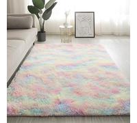 Sinyuyong Tapis à Poils Longs Super Doux, Tapis Moelleux antidérapant for Salon et Chambre à Coucher, Tapis de décoration d'intérieur en Peluche Qui ne perd Pas Ses Poils(D,120-200CM)