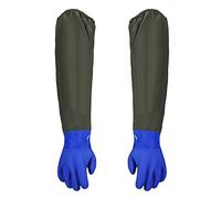sinzau Gants de Bassin, Longs Gants Imperméables en Caoutchouc PU, 74 cm (Bleu)