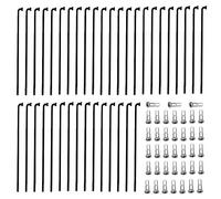 sinzau Lot de 38 rayons de vélo, en acier inoxydable, pour VTT, avec mamelon de rayon, noir, 258-283 mm