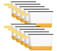 Sinzip Lot de 10 trousses de maquillage en toile de coton avec fond et sangle, trousse de maquillage multifonction avec fermeture éclair, trousse de toilette de voyage, sac vierge pour loisirs