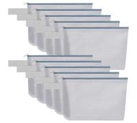 Sinzip Lot de 10 trousses de maquillage en toile de coton avec fond et sangle, trousse de maquillage multifonction avec fermeture éclair, trousse de toilette de voyage, sac vierge pour loisirs