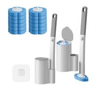 SINZONeu® Brosse WC Jetable Lot de 1 avec 12 Recharges + Manche Long (40 cm) - Nettoyeur Toilette Hygiénique avec Porte-Brosse pour Salle de Bain, Lavabo, Baignoire