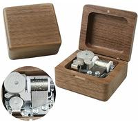 Sinzyo Boîte à Musique Boîte à Musique en Bois pour Cadeau de Noël, Anniversaire, Saint-Valentin(A Whole New World-Boîte en Bois de Noyer)