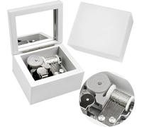 Sinzyo Davy Jones Boîte à Musique Vintage mécanisme en Bois boîte à Musique Cadeau de Noël (Boîte en Bois Blanc avec Miroir)