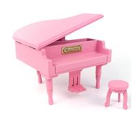 Sinzyo Merry Go Round of Life Boîte à Musique en Forme de Piano en Bois Rose, Cadeau d'anniversaire pour la Saint - Valentin (Piano Couleur Rose)