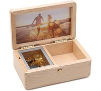 Sinzyo Photo personnalisée You are My Sunshine Boîte à musique Boîte à musique en bois pour bijoux Cadeau de Noël, anniversaire, Saint-Valentin(Bois massif d'érable)