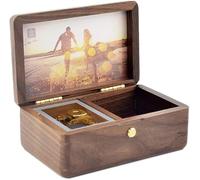 Sinzyo Photo personnalisée You are My Sunshine Boîte à musique Boîte à musique en bois pour bijoux Cadeau de Noël, anniversaire, Saint-Valentin(Bois massif de noyer)