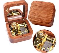 Sinzyo When You Wish Upon a Star Boîte à Musique Vintage mécanisme en Bois boîte à Musique Cadeau de Noël (Boîte en Bois de Poire à Fleurs Musical Note)