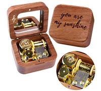 Sinzyo You are My Sunshine Boîte à Musique Vintage mécanisme en Bois boîte à Musique Cadeau de Noël (Boîte en Bois de Poire à Fleurs Musical Note)