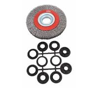 SIO Brosse pour Meuleuse d’Établi 150 mm - Brosse Métallique à Fil pour Touret - Nettoyage, Décapage et Ébavurage Métal - Outil Atelier Professionnel - brosse metallique touret nettoyage metal