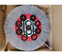 SIO Brosse pour Touret à Meuler 250 mm avec Pointes en Fil de Fer - Brosse Métallique Circulaire pour Meuleuse d’Établi - Nettoyage Rouille Décapage Métal Atelier et Industrie