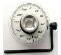 SIO Goniomètre de Serrage 1/2" 360°, Jauge d'Angle Mécanique pour ynamométrique et Cliquet, Mesure Angulaire Graduée 2°, Outil Serrage Culasse Moteur Auto Moto, Outil Angulaire Culasse Moteur