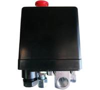 SIO Pressostat pour compresseur d'air 220 V 1/4" Régulateur de pression 3-12 bar avec interrupteur automatique ON/OFF pour compresseurs d'air - Versions 4 voies