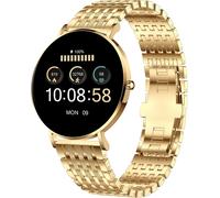Siona 2 Elegance Gold Montre Connectée Amoled 1,3"", Étanche, Pouls, Pression Artérielle, Oxygène Sanguin, 21 Modes Sportifs, Batterie 7 Jours, Ios Et Android, En Acier Inoxydable[Q1044]