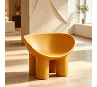 SIONDSTS Chaises Longues créatives à siège Unique, tabourets à Pied d'éléphant, Tabouret de Loisir Moderne avec Dossier, chaises d'appoint Simples pour Salons, Chambres,Jaune,M