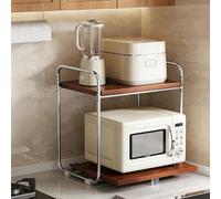 SIONDSTS Support de Micro-Ondes escamotable, étagère de Rangement multifonctionnelle, Four et Petits appareils avec Rangement, étagères de Rangement pour Plan de Travail de Cuisine,Marron,40cm