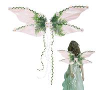Sionhiuo Ailes de Fée pour | Ailes de Papillon Halloween avec Fleurs et Feuilles 3D | Accessoires De Costume Féerique Pour Femmes Et Filles Halloween Cosplay Décoration
