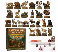 Sionhiuo Calendrier De L'Avent,Ornement D'Avent 2D En Acrylique,Décorations Pour Arbre De Noël Animaux Des Parcs Nationaux 24 Jours - Pour La Décoration Murale De La Maison Saisonnière Pour Vitrine Et