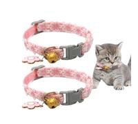 Sionhiuo Collier de Chat échappée, col de Chat avec Cloches - Collier de Chiot d'échappée 2X avec Cloche et Boucle | Accessoires Confortables pour Animaux de Compagnie pour de Petites Races