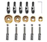 Sionhiuo Jeu de Trépans à Couper le Métal,5 Pièces Cutter Lisse Précision Haute Vitesse Résistant à l'Usure | Set De Scies Cloche - Pour Serrurerie et Tôlerie Usage Intérieur et Extérieur