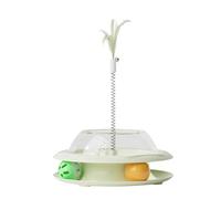 Sionhiuo Jouet interactif pour chat - Nourriture pour chat - Avec canne à pêche en plumes et balles - Jeu d'alimentation d'emploi pour favoriser le mouvement et lutter contre l'ennui - Simulation de