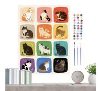 Sionhiuo Kit de peinture par numéros pour chiens - Chat - Avec pinceaux - Kit d'art pour Thanksgiving, chambre d'étudiant, anniversaire, maison, chambre à coucher, école