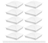 Sionhiuo Lot de 10 cache-poteaux - 10 x 10 cm - 4 x 4 - Blanc - Résistant aux UV - Pour jardin, terrasse, quai, extérieur