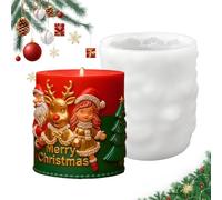 Sionhiuo Moules À Bougie En Silicone Pour Noël,Forme En Résine Avec Relief 3D De Fille, Renne Et Père Noël,Moule En Silicone Pour Décoration De Fêtes | Pour Les Bougies, Résine Époxy,