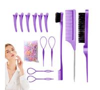Sionhiuo Peigne De Coiffure,Brosse À Poils Durs - Petite Brosse Démêlante Portable Outil De Séparation Pour Salon De Coiffure Femme Fille Tressage