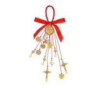 Sionhiuo Pendentif Auto, Bénédiction De Saint Benoît Pour Porte De Maison, Ornement Religieux En Métal Pour Intérieur De Voiture, Pour Camion SUV Fenêtre Pare-brise Porte d'Entrée Voyage Vacances