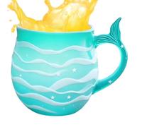 Sionhiuo Tasses à café en verre | Poignée Queue De Sirène Art Moderne | Tasses À Boisson Décor De Table Basse,Pour Boissons Et Décoration Bureau Maison Restaurant Bar Adultes Fêtes