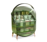 SIOOUI Organiseur de maquillage, 3 couches de grande capacité, vitrine cosmétique avec 2 tiroirs de rangement, organisateur de cosmétiques pour comptoir de salle de bain, comptoir de coiffeuse