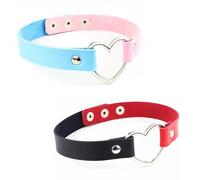 SIOPPKIK 2 Pieces Choker Femme Gothique Cuir Pu Réglable Collier Ras Du Cou Pour Femme Et Homme Filles, Vintage, Punk Goth Rock Collier Necklace Choker