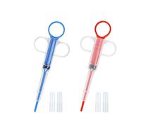 SIOPPKIK 2 Pièces Pet Dog Pill Gun Shooter Pill Cat Tablet Souple Tip Seringue Pet médicale et Alimentation en Liquide d'outils Distributeur for Petits Animaux (Rouge ,Bleu)