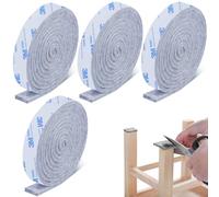 SIOPPKIK 4 Rouleaux Feutrine Autocollante Meuble, Feutrine Adhesive 100 x 2cm Découpe Libre de Toute Taille ou Forme Feutre Patin Antiderapant pour Protection Pied de Table Chaise Canape, Gris