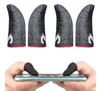 SIOPPKIK PUBG Mobile Phone Game Sleeve Finger, [4 Pack] Anti-Transpiration Respirant Finger Manches Écran Tactile Tir et Visée Sensibles - Finger Manches pour Couteaux Out/PUBG pour Android et iOS