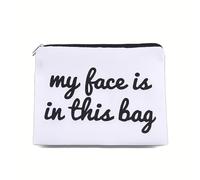 Siopue Trousse de maquillage cadeau pour hôtesse, meilleure amie, trousse de maquillage pour filles, cadeau d'anniversaire pour femme, cadeau de maquillage de voyage, Mon visage est dans ce sac