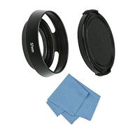 Sioti Camera ventilé Pare-soleil en métal avec chiffon de nettoyage et capuchon d'objectif pour Leica/Fuji/Nikon/Canon/Samsung objectif Filetage standard 37 mm Standard Vented