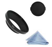SIOTI Grand Angle Métal Pare-Soleil avec Chiffon de Nettoyage et Capuchon d'objectif Compatible avec Leica/Fuji/Nikon/Canon/Samsung lentille à Filetage Standard