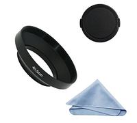 SIOTI Grand Angle Métal Pare-Soleil avec Chiffon de Nettoyage et Capuchon d'objectif Compatible avec Leica/Fuji/Nikon/Canon/Samsung lentille à Filetage Standard