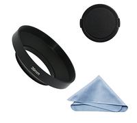 SIOTI Grand Angle Métal Pare-Soleil avec Chiffon de Nettoyage et Capuchon d'objectif Compatible avec Leica/Fuji/Nikon/Canon/Samsung lentille à Filetage Standard